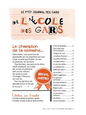 cover image of Le p'tit journal des gars de l'école des gars, Volume 1, No 1